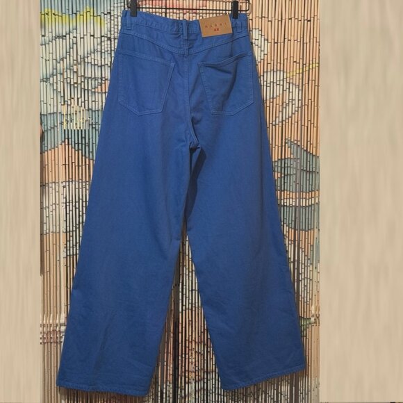 UNIQLO x MARNI 5-Pocket High Rise Baggy Denim Jeans, 100% Cotton, Cobalt Blue - Picture 4 of 15